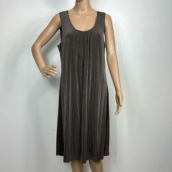 Chico’s Travelers Wrinkle Free Brown Shift Tank Dress Size L - Picture 1 of 7